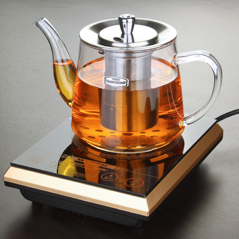 Induction cooker special pot boil tea dedicated cooker glass pot stainless steel liner kettle flower tea pot ► Photo 1/4