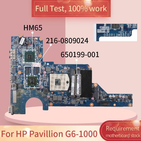 650199-001 636375-001 For HP Pavillion G4-1000 G6-1000 G4 G6 HM6470M HM65 Laptop Motherboard DA0R13MB6E0 DAOR13MB6E1 Mainboard ► Photo 1/6