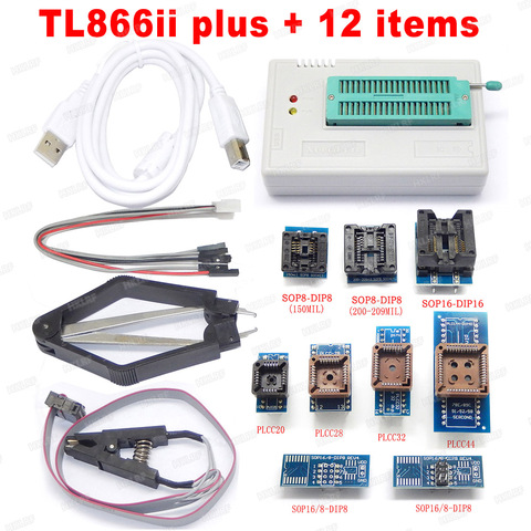 XGECU Best quality TL866ii Plus Programmer +12 Items Support MCU AVR EEPROM EPROM 27 28 29 37 39 49 50 Series chips ► Photo 1/1