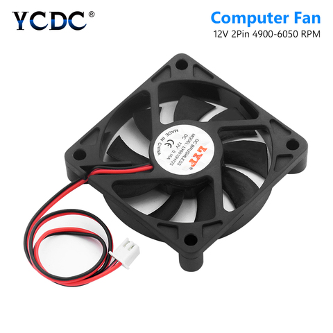 60 X 60 X 12mm 2 Pins 12V DC Cooling Fan Computer PC Case CPU Cooler Case Fan Low Noise CPU Heat Sink Cooler 4900-6050 RPM ► Photo 1/6