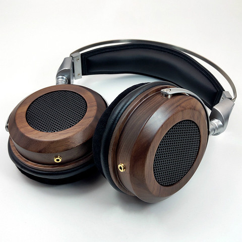 HiFI 50mm Headphone Over Ear Headset With 3.5mm Audio Cable 16Ohm Speaker Unit Open-Back Zinc alloy Wooden 1PC ► Photo 1/6