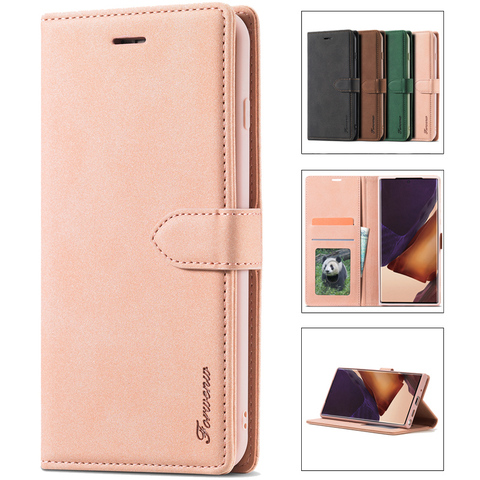 Luxury Flip Leather Wallte Case For Samsung S8 S9 S10 S20 Plus Note 10 20 Lite A01 A11 A21 A31 A41 A51 A71 Anti-knock Case Cover ► Photo 1/6