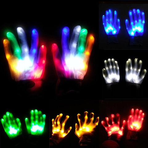 1Pair LED Light Up Hand Finger Gloves Halloween Christmas Costume Dance Decor LED Gloves Halloween Hand Decor Festival Accessory ► Photo 1/6