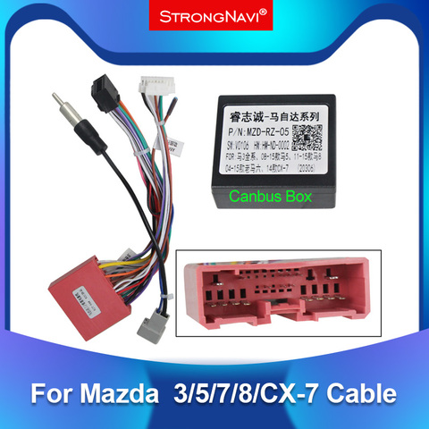 strong navi  Android Car radio Player Power Cable 16 PIN Adapter for Mazda 3/5/7/8/CX-7 with Canbus Box Radio Wiring Harness ► Photo 1/3