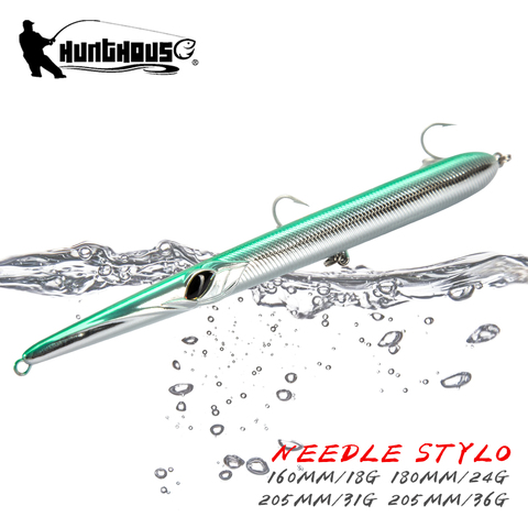 Hunthouse Needle Stylo Pencil Lure Long Casting Fishing Lures Floating Sinking 160mm 180mm 205mm Artificial Carp Fishing Lure ► Photo 1/6