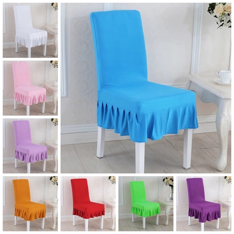 16 Colours Wedding Chair Cover Spandex Skirt Lycra Chair Cover Home Hotel Dinner Room Party Chair Cover ► Photo 1/6