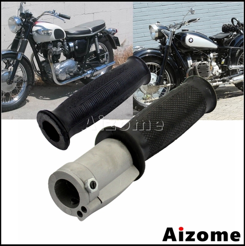 Left & Right Retro Throttle Grips Ural Sidecar Handlebar Grips For BMW R50 R1 R12 R71 M72 K750 Motorcycle Rubber Handle Grip ► Photo 1/6