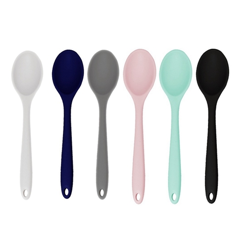 2022 Colorful Silicone Spoon Heat Resistant Non-stick Rice Spoons Kitchenware Tableware Learning Spoon Cooking Fall resistant ► Photo 1/6