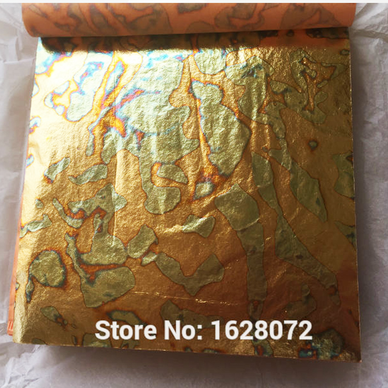 16cm/14cm 100pcs/Pack Imitation Gold Leaf Paper Gold Foil Sheets