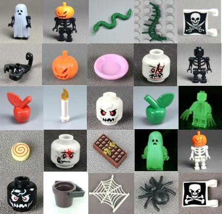 MOC Bricks Halloween pumpkin candy skeleton zombie Model Building Blocks kits Brick Toys for Children ► Photo 1/5