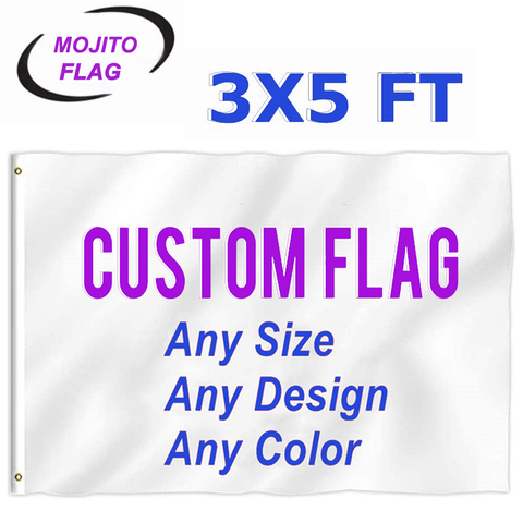 Custom Flag 3x5 Foot Banners - Print Your Own Logo/Design/Words - Vivid Color,Canvas Header,Double Stitched - 100D Polyester ► Photo 1/6