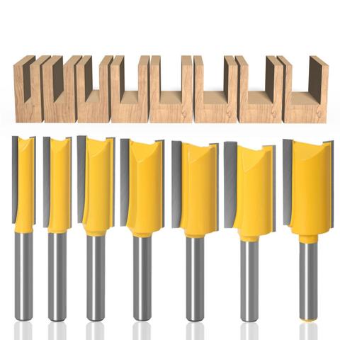 1/4 /6.35 mm Shank Straight Bit Tungsten Carbide Single Double Flute Router Bit Wood Milling Cutter for Woodwork 1 pcs ► Photo 1/6