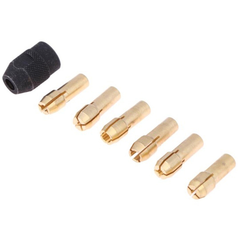 7Pcs Dremel Brass Collet 1.0/1.6/2.0/2.4/3.0/3.2 +Dremel Check M8X0.75 ► Photo 1/6