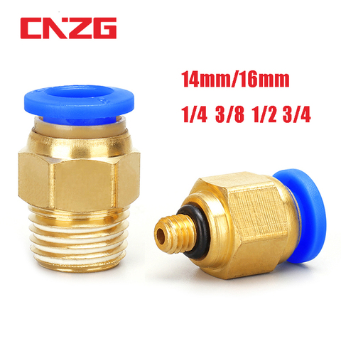 PC 14mm 16mm 1/4 3/8 3/4 Thread Quick Connectors Pneumatic Fitting  PIPE Connector 14-02 14-03 ► Photo 1/6