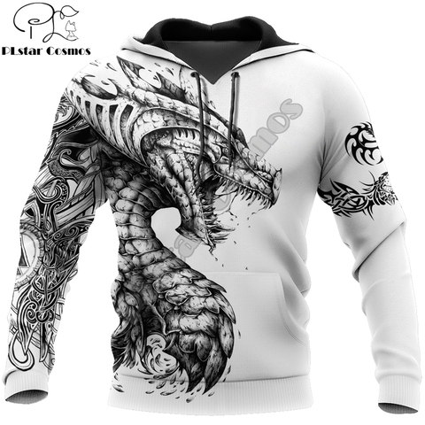 Tattoo and Dungeon Dragon 3D Printed Unisex Deluxe Hoodie Men Sweatshirt Streetwear Zip Pullover Casual Jacket Tracksuit KJ0273 ► Photo 1/6