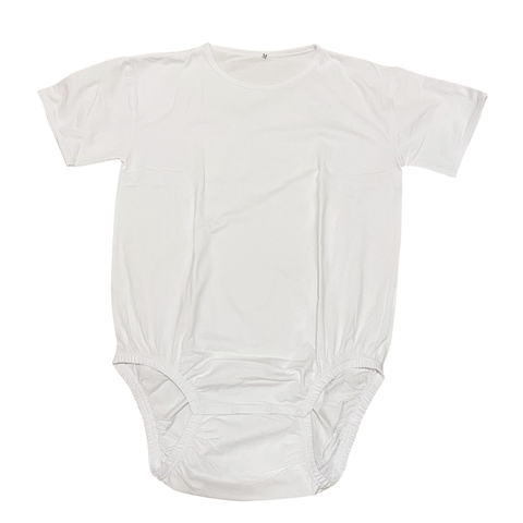 Classic Solid Adult Baby Bodysuit Sissy Snap Crotch Pajamas ABDL Diaper Onesie ► Photo 1/4