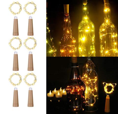 Wine Bottle String Lights 10/20 LEDs AAA Battery Powered Wine Bottle Cork Stopper Lights for Bottle DIY Christmas Wedding Party ► Photo 1/6