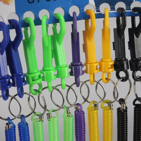 12pcs Mixed Color Retractable Spiral Stretch String Key Chain Keyrings ► Photo 1/5