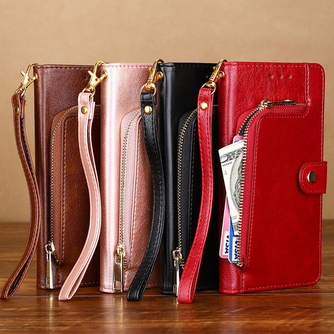 Zipper Wallet Case for Xiaomi Redmi Note 8 8T 7 6 5 Pro 4 4X 4A 5A 6A 7A 8A 3 Card Slot Flip Cover Stand Phone Fundas Note 8 ► Photo 1/6