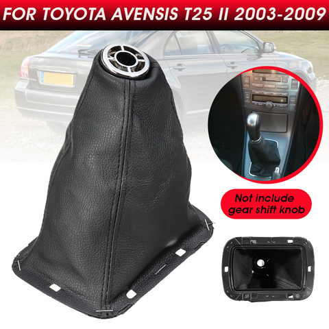 Car Gear Shift Gaiter Boot Cover Gear Shifter Gaitor Boot PU Leather For Toyota Avensis T25 MK2 II 2003-2009 ► Photo 1/6