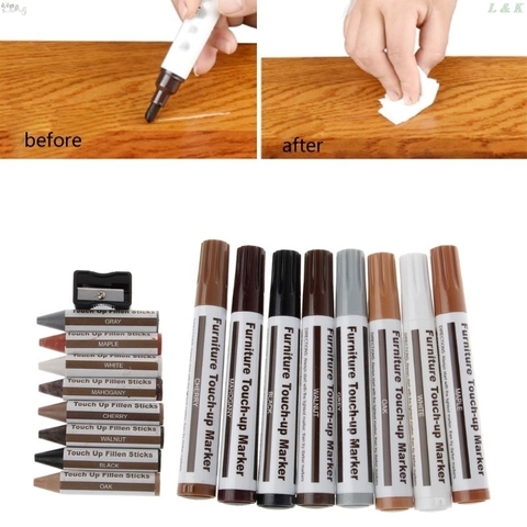 17Pcs Furniture Touch Up Kit Markers & Filler Sticks Wood Scratches Restore Kit l29k ► Photo 1/6