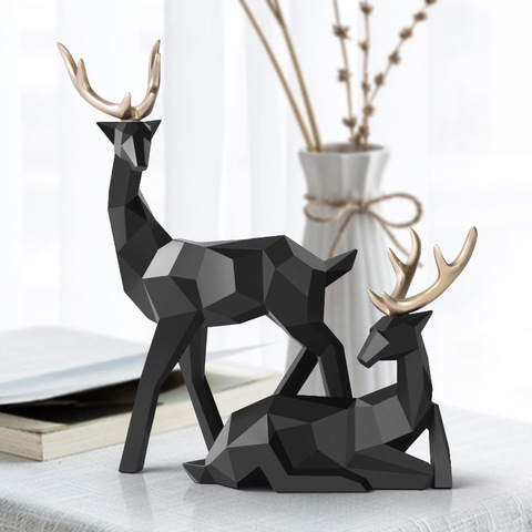 Deer Decoration Statue Resin Sculpture Geometric Home Decor Nordic Statues Deer Figurines Modern Decoration Abstract Tabletop ► Photo 1/6