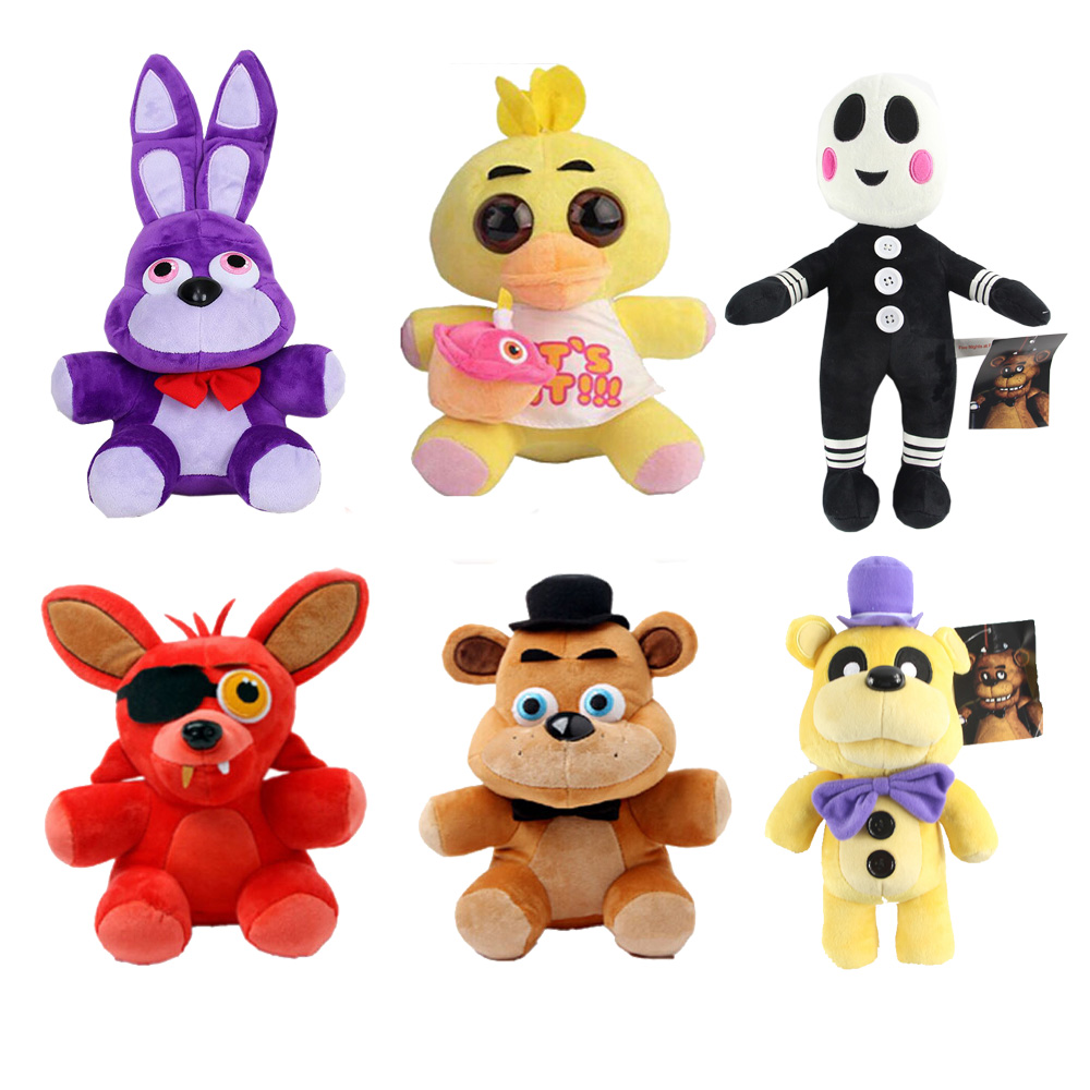 ❖1pcs FNAF Plush Toys 18cm Five Nights At Freddy's 4 Freddy Bear Chica  Bonnie Foxy Plush Keychain Pe