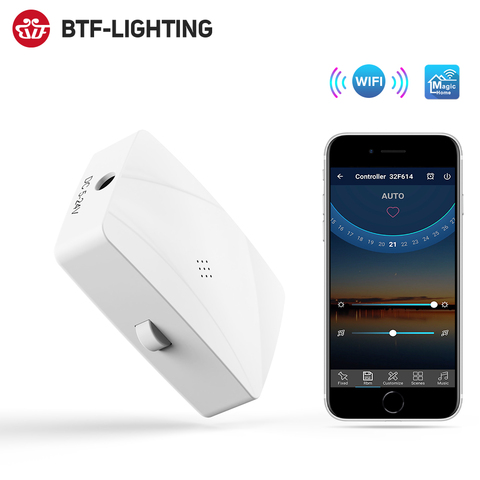 DC5-24V Mini Wifi WS2811 WS2812B WS2815 RGB LED Strip Light Controller Alexa Google Phone Music Voice IOS Android APP 2 Output ► Photo 1/6