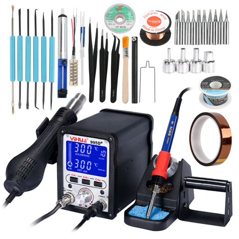 995D 995D+ Digital Welding Station Lead Free Adjustable Hot Air Gun SMD BGA Rework Station Electric Soldering Iron 2 in 1 ► Photo 1/6