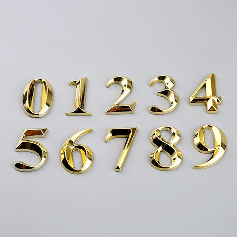 Gate Digits 0 to 9 Plastic Number Tag Numeral Door Plaque House Drawer Sign Plating Hotel Home Drawer Sticker Address Door Label ► Photo 1/6