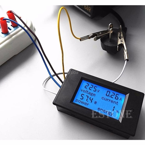 LCD Digital Wattmeter Volt Watt Power Ammeter Voltmeter AC 80-260V 20A Trajectory New T12 Drop ship ► Photo 1/5