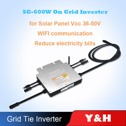 600W Waterproof Grid Tie Inverter MPPT Pure Sine Wave DC18-50V Input AC120/230V Output Micro Inverter for 30V 36V Solar Panel ► Photo 1/6