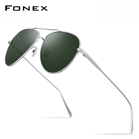 FONEX Pure Titanium Polarized Sunglasses Men Aviation Sun Glasses for Men New Driving Outdoor Aviador UV400 Shades 8507 ► Photo 1/6