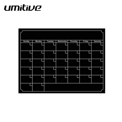 Umitive 1pcs Magnetic Dry Erase Fridge Calendar White Black Board Memo List To Do List Monthly Daily Planner Organizer 2022 ► Photo 1/6