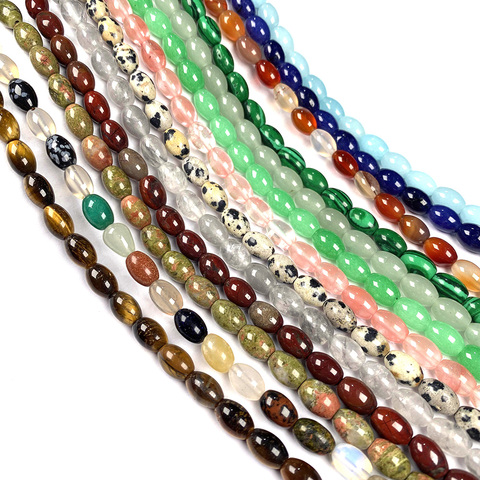 Natural stone Oval shape agates Beaded quartz Loose Spacer Beads For jewelry making DIY bracelet necklace accessories Size 6x9mm ► Photo 1/6