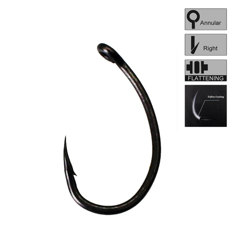 30PCS Hook Carp Teflon Coating Carp Hooks High Carbon Steel Matte Black With Micro Barb 2 4 6 8 Accessories for Carp Fishing Rig ► Photo 1/6