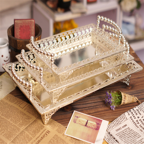 Elegant Pearl Decoration Plate Dessert Plate Fruit Cake cake Rack Fruit Plate Tray Decoration Wedding Party Plate ► Photo 1/6