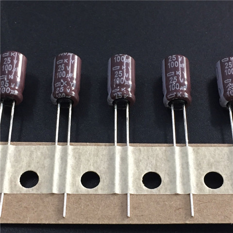 50pcs 100uF 25V NIPPON KY Series 6.3x11mm Low Impedance Original 25V100uF Motherboard Capacitor ► Photo 1/2