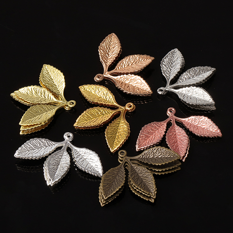 20pcs 31x23mm Metal Filigree Leaf Pendants Gold Silver Color Floating Charms Accessoies for DIY Jewelry Making Lead&nickel free ► Photo 1/6