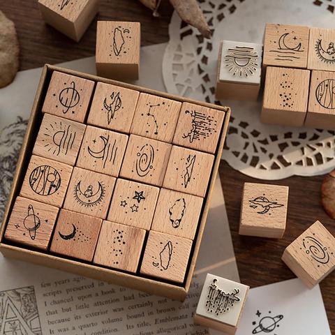 Wood Stamp DIY Craft Wooden Rubber Stamps for Scrapbooking Stationery 6