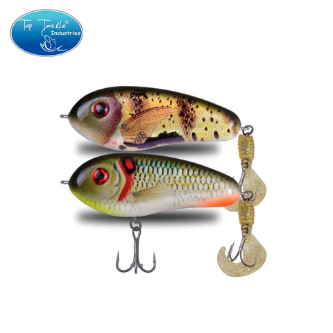 fishing lure for pike jerk bait CF LURE 80mm 28g Slow Sinking  Taimen Chum fishing lure JerkBait LITTLE DARLING-With Soft tail ► Photo 1/3