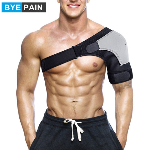 BYEPAIN Adjustable Breathable Gym Sports Single Shoulder Support Back Brace Guard Strap Wrap Belt Band Pads for Man/Woman ► Photo 1/6
