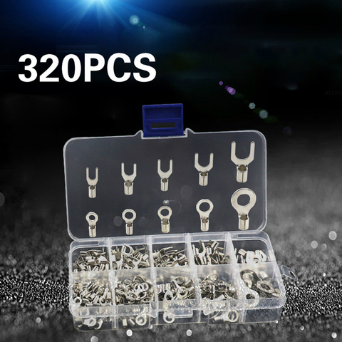 320Pcs Boxed Terminal Connector Cold Pressed OT/UT Crimp Terminals Copper Nose Wiring Fork Set ► Photo 1/6