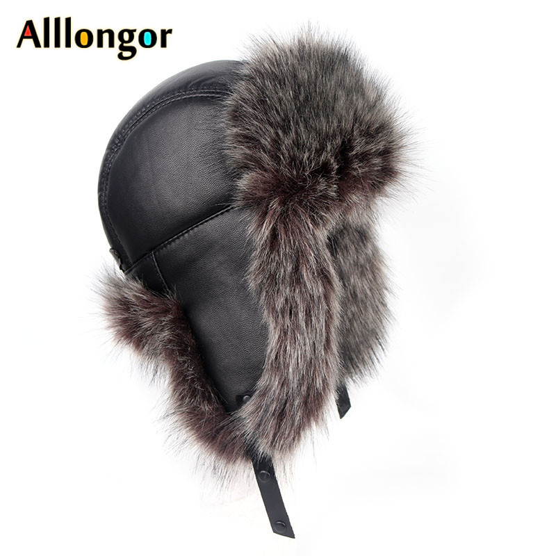 Yosang Fox Fur Russian Trooper Style Hat Adult Winter Ushanka Snow Hat 