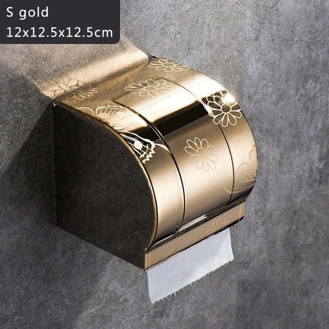 toilet paper holder New creative stainless steel gold tissue holder box toilet waterproof tissue holder toilet ► Photo 1/6