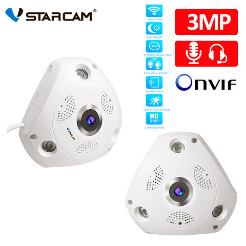 Vstarcam 360 Camera IP 3MP Fish Eye Panoramic 1080P WIFI PTZ CCTV 3D VR Video IP Cam Micro SD Card Audio Remote Home Monitoring ► Photo 1/6