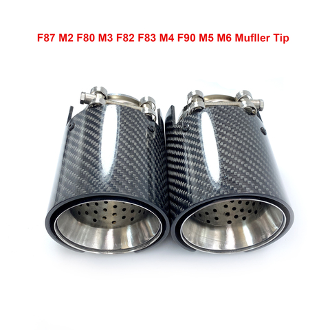 1PCS  M-P Carbon Exhaust Tips For BMW F87 M2 F80 M3 F82 F83 M4 F90 M5 M6 M135i M235i M335I M435I Universal Tails Tip ► Photo 1/6