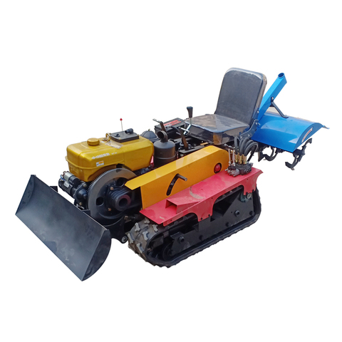 16hp crawler tractor rotary tiller micro tiller weeding, ditching fertilization multifunction greenhouse agricultural machinery ► Photo 1/3