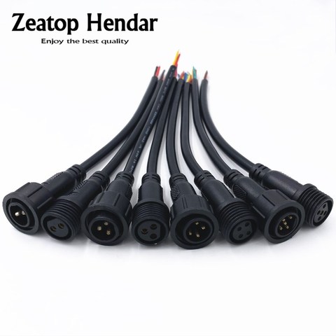 1Pair M12 Waterproof 2 3 4 5 Pin IP65 Cable Wire Plug for LED Strips Male and Female Jack 22mm nut Connector 20CM OD 6mm ► Photo 1/6