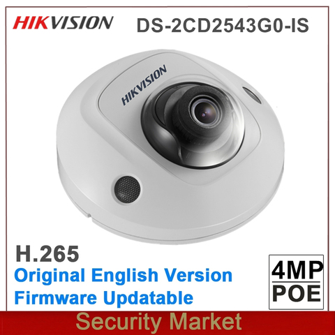 Original hikvision DS-2CD2543G0-IS replace DS-2CD2542FWD-IS Audio I/O 4MP H265 POE CCTV IP WDR IR Mini Dome Network Camera ► Photo 1/1